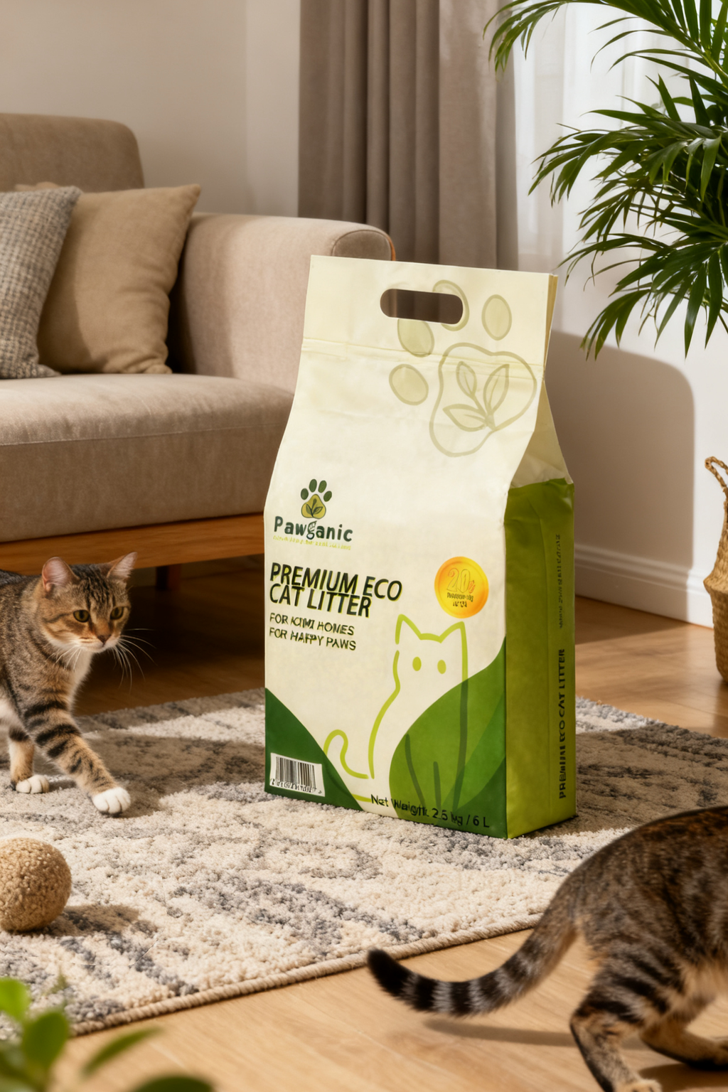 Pawganic Premium Eco Cat Litter (2.5kg / 6L)