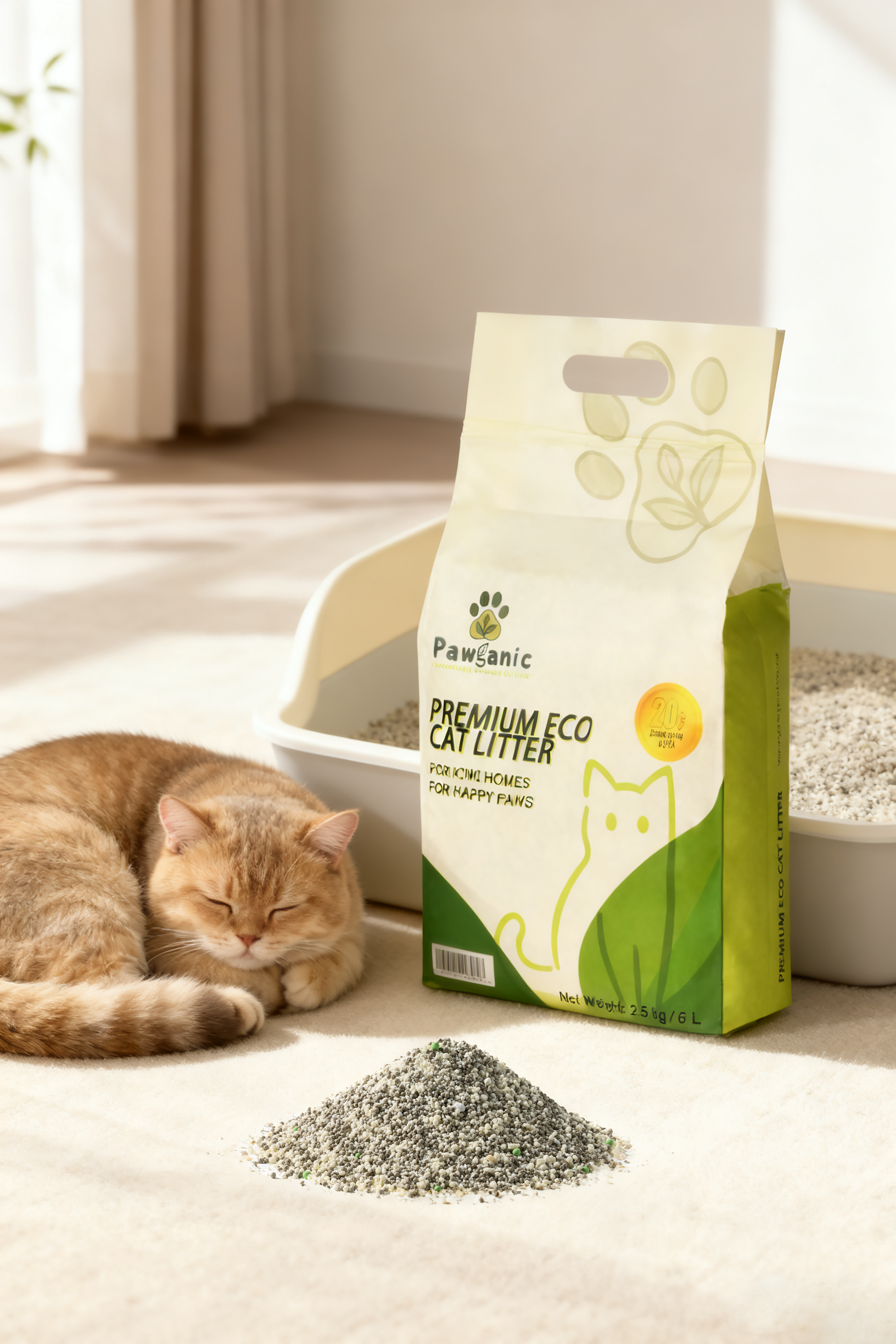 Pawganic Premium Eco Cat Litter (2.5kg / 6L)