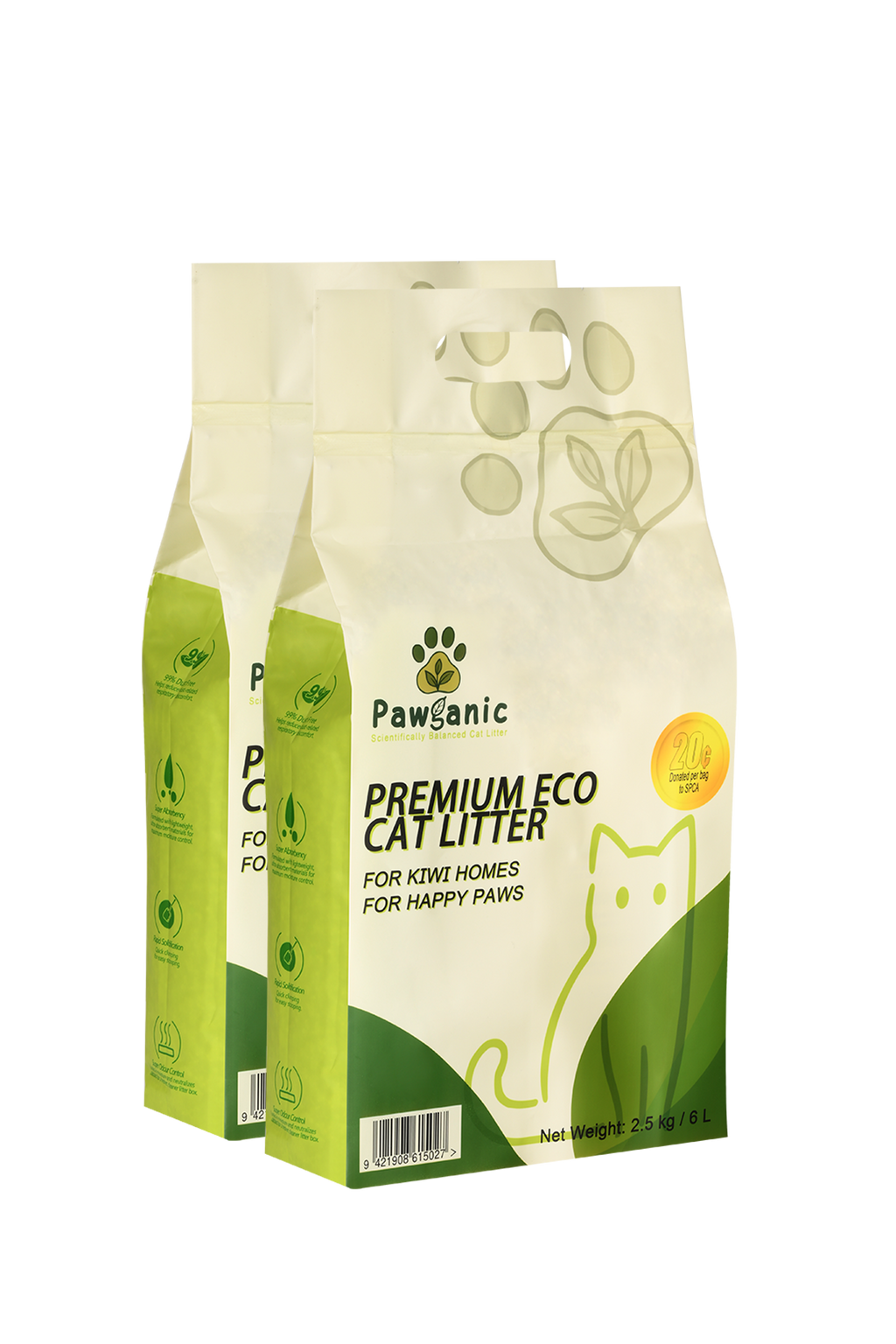 Pawganic Premium Eco Cat Litter (2.5kg / 6L)